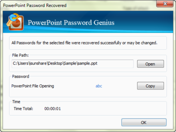 iSunshare PowerPoint Password Genius screenshot 3