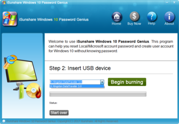 iSunshare Windows 10 Password Genius screenshot 2