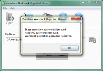 iSunshare Workbook Unprotect Genius screenshot 3