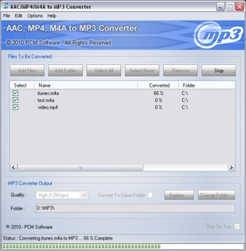 iTunes AAC MP4 M4A to MP3 Converter screenshot