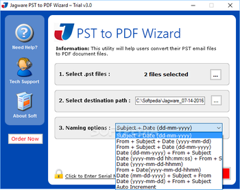 Jagware PST to PDF Wizard screenshot 2