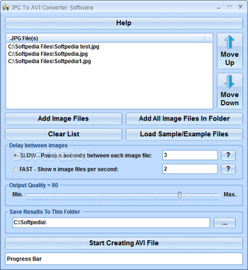 JPG To AVI Converter Software screenshot