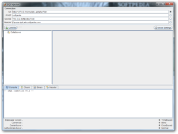 jSQL injection screenshot