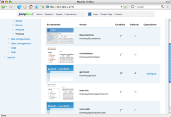 JumpBox for the Drupal 5.x Content Management System screenshot