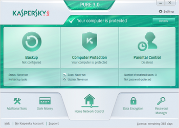 Kaspersky PURE 3.0 Total Security screenshot