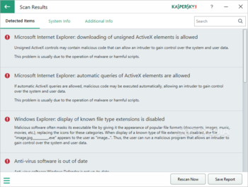 Kaspersky System Checker screenshot 2