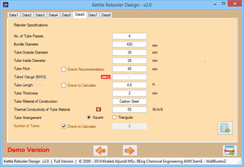 Kettle Reboiler Design screenshot 8