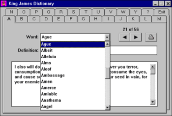 King James Dictionary screenshot
