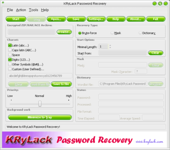 KRyLack Password Recovery screenshot 2