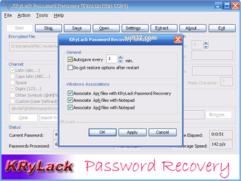 KRyLack Password Recovery screenshot 4