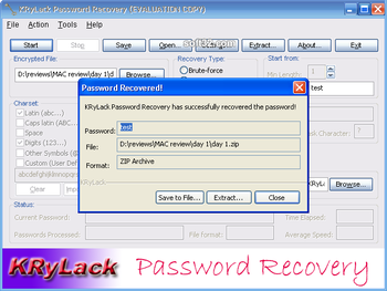 KRyLack Password Recovery screenshot 5