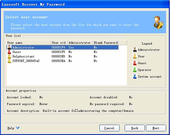 Lazesoft Recover My Password Server screenshot 6