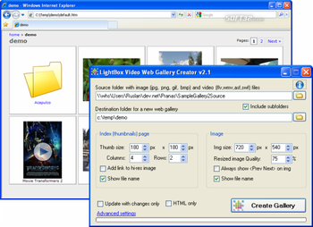 LightBox Video Web Gallery Creator screenshot 2