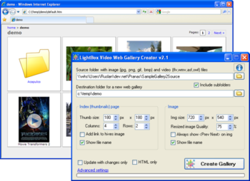 LightBox Video Web Gallery Creator screenshot 3