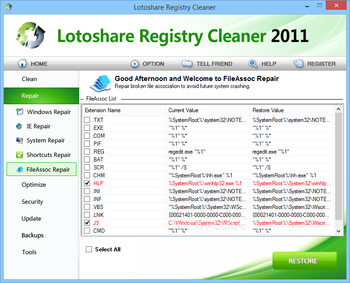 Lotoshare Registry Cleaner screenshot 11