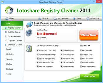 Lotoshare Registry Cleaner screenshot 2