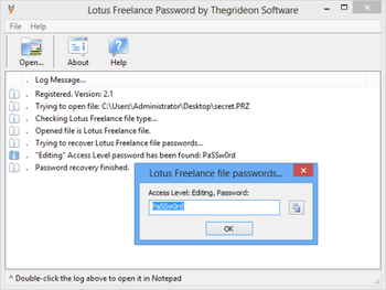 Lotus Freelance Password screenshot
