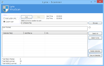 Lynx VirusScan screenshot 3