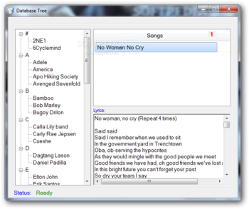Lyrics Database Program screenshot 2