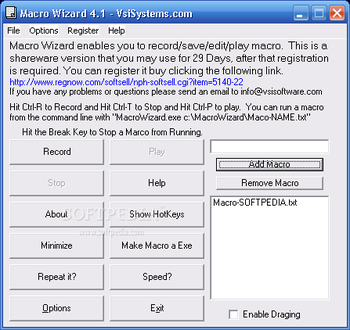 Macro Keyboard Mouse Recorder Wizard screenshot