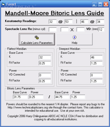 Mandell Moore Bitoric Calculator screenshot 2