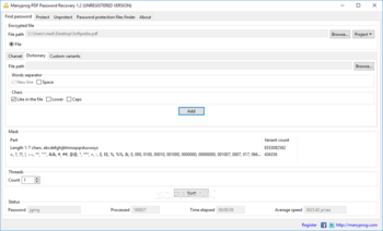 Manyprog PDF Password Recovery screenshot 2