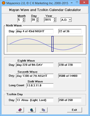 Mayaonic Calendar Calculator screenshot