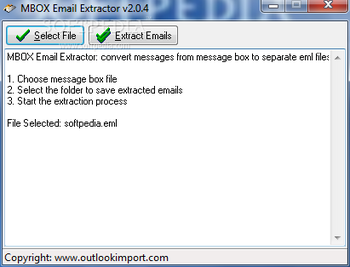 MBOX Email Extractor screenshot