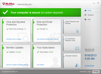McAfee Internet Security screenshot