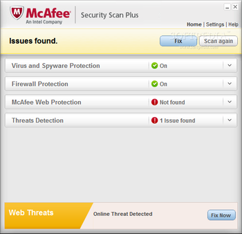 McAfee Security Scan Plus screenshot