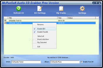 McFunSoft Audio CD Grabber screenshot
