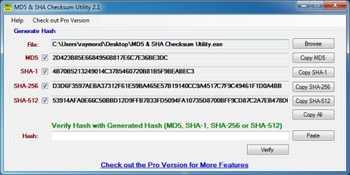 MD5 & SHA Checksum Utility screenshot