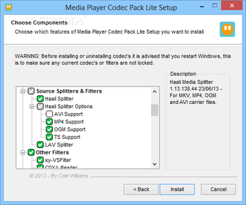 Media Player Codec Pack Lite screenshot 2