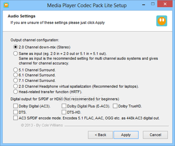 Media Player Codec Pack Lite screenshot 6