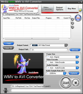 MediaSanta WMV to AVI Converter screenshot