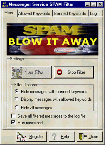 Messenger Service SPAM Filter screenshot