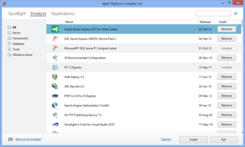 Microsoft Web Platform Installer screenshot 3