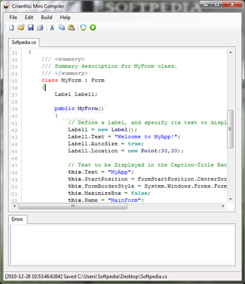 Mini Compiler screenshot