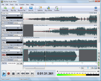 MixPad Audio Mixer screenshot