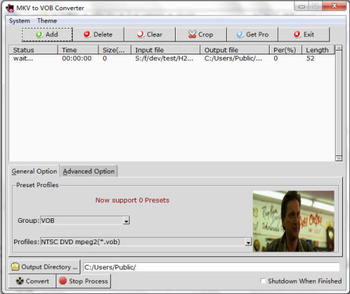 MKV to VOB Converter Pro screenshot