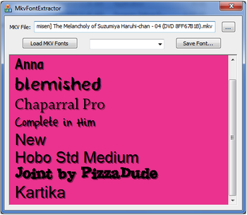 MkvFontExtractor (formerly MKV Font Extractor) screenshot 2