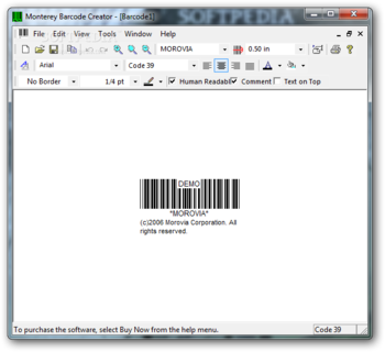 Monterey Barcode Creator screenshot