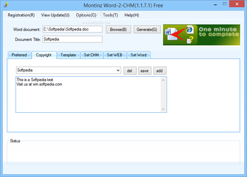 Montinz Word-2-CHM (formerly SuWang Word to Chm) screenshot 2