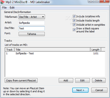 Mp3 2 MiniDisc screenshot 3
