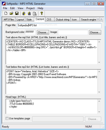 MP3 HTML Generator screenshot 3