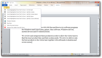 MS Word To Excel Converter Software screenshot