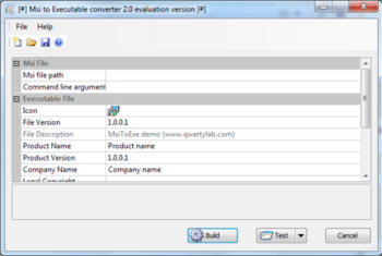 Msi to Executable converter screenshot