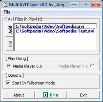 MultiAVI Player screenshot
