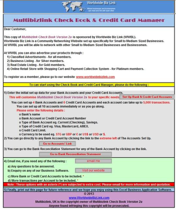Multibizlink Check Book & Credit Card Manager screenshot