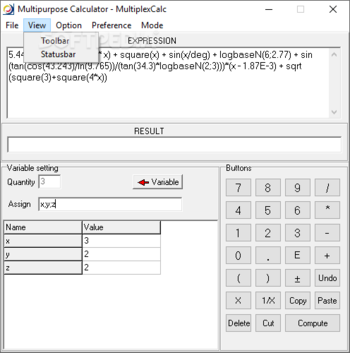 MultiplexCalc screenshot 2